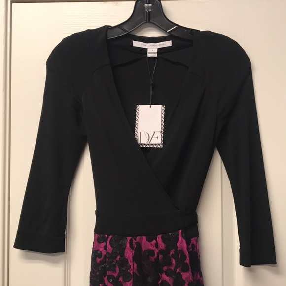 NWT-  DVF Jewel Embellished Wrap Dres - Picture 4 of 9